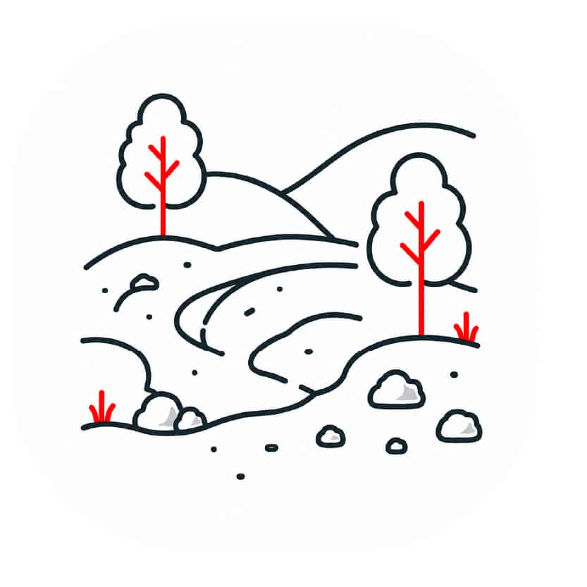 Mine reclamation and land rehabilitation icon