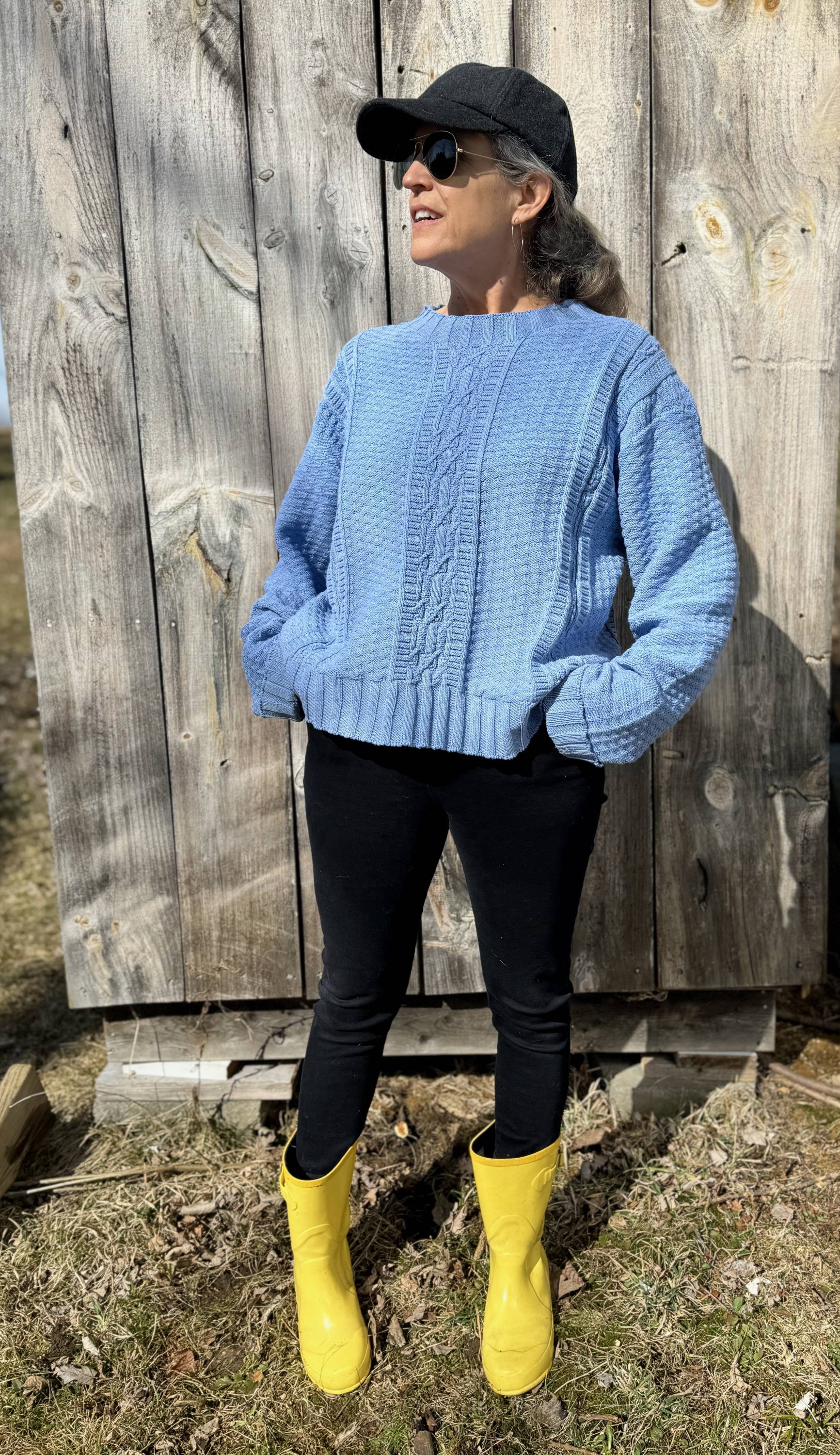 Cotton Cabled Crew Neck