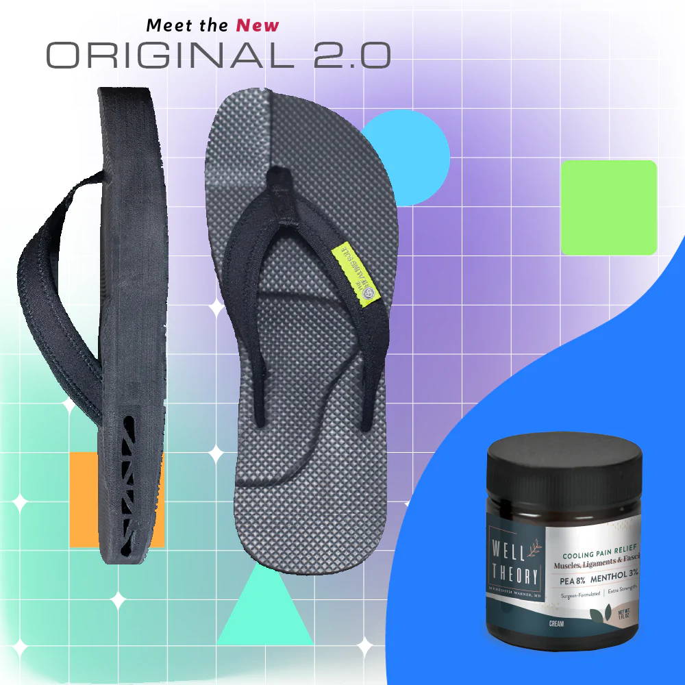 The Healing Sole Original 2.0 Flip Flops + The Well Theory Pain Relief Cream