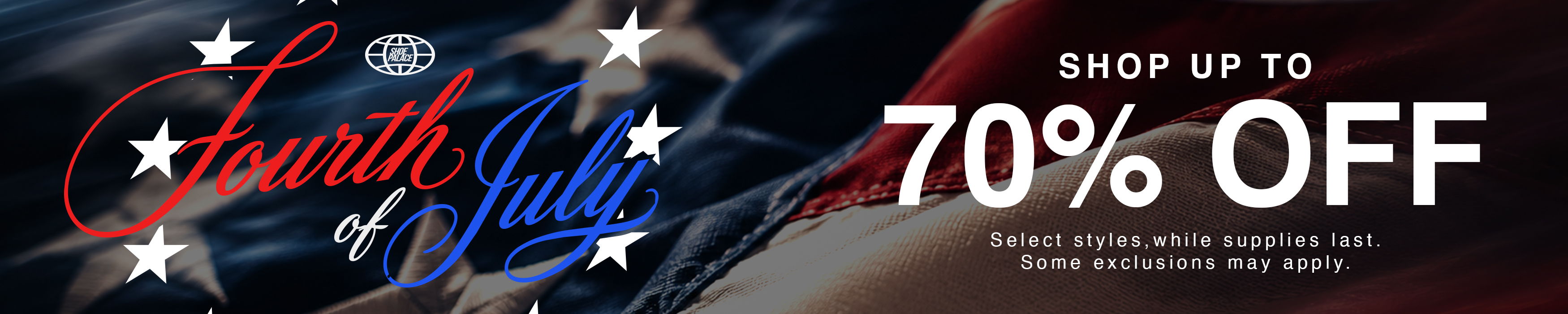 Fourth of July sale banner with 