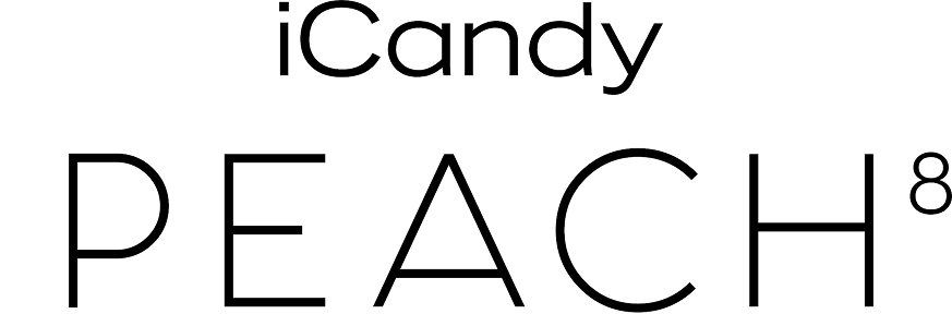 iCandy Peach logo with stylized text.