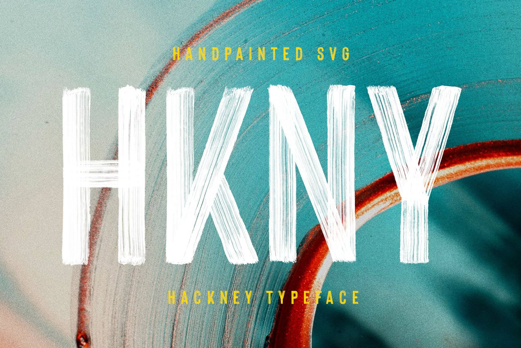 A hand painted SVG all caps font with the look of streaky paint strokes. Best Free Retro and Vintage Fonts:  HKNY