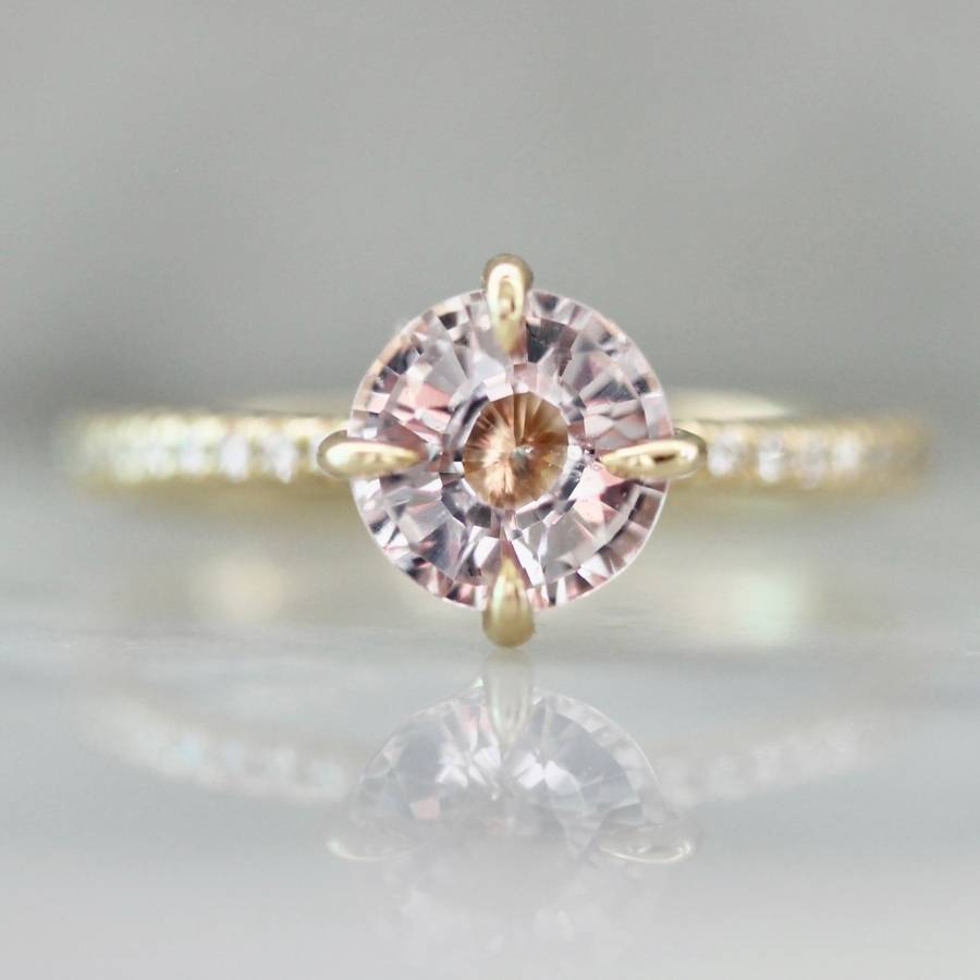 peach sapphire ring