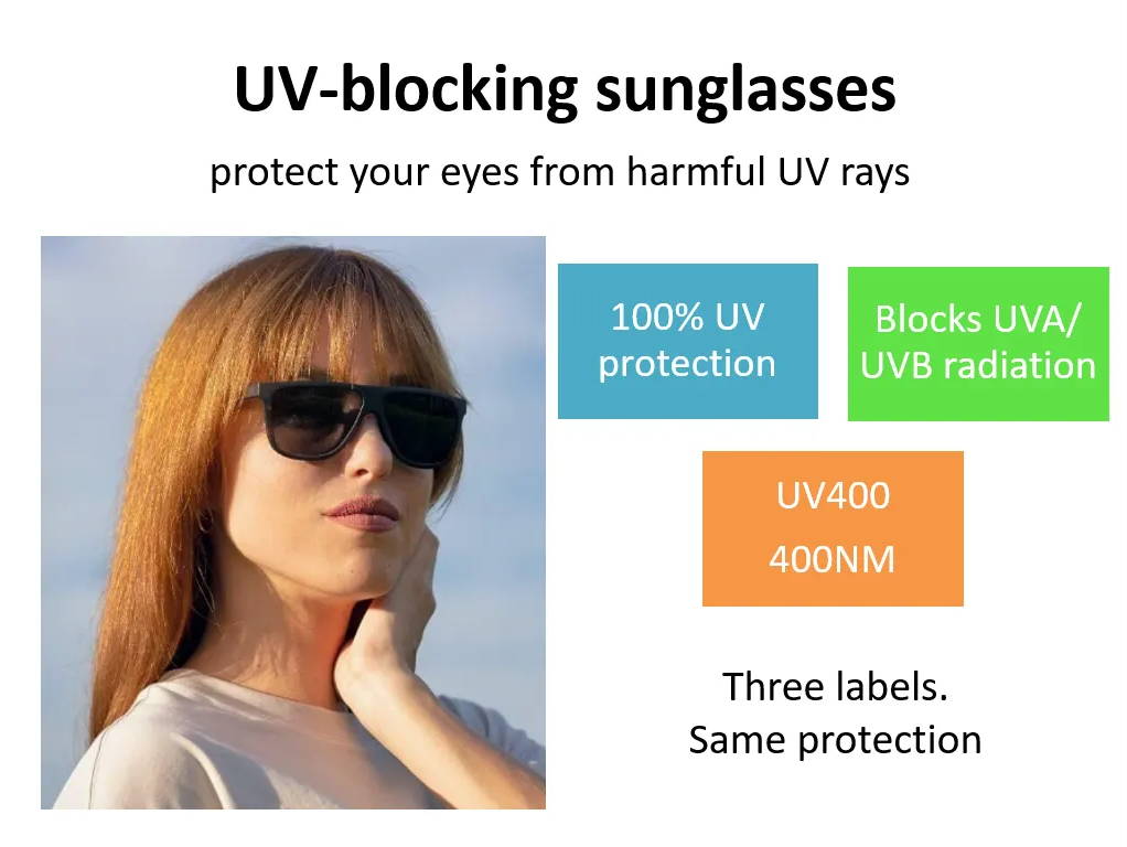 Femme portant de l'ombre, des lunettes de soleil polarisées surdimensionnées avec des avantages de lunettes anti-UV