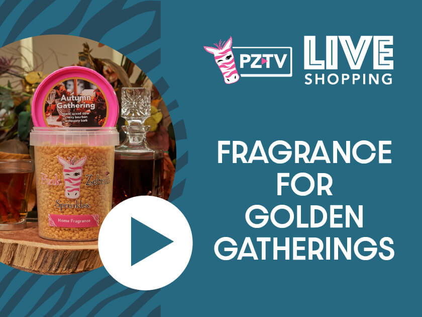 PZTV Live Shopping fragrance for golden gatherings promotional image.