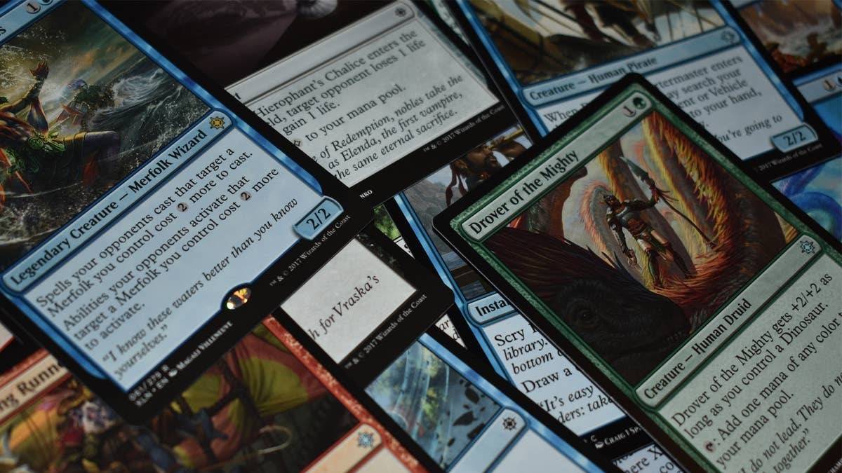 topview of MTG cards