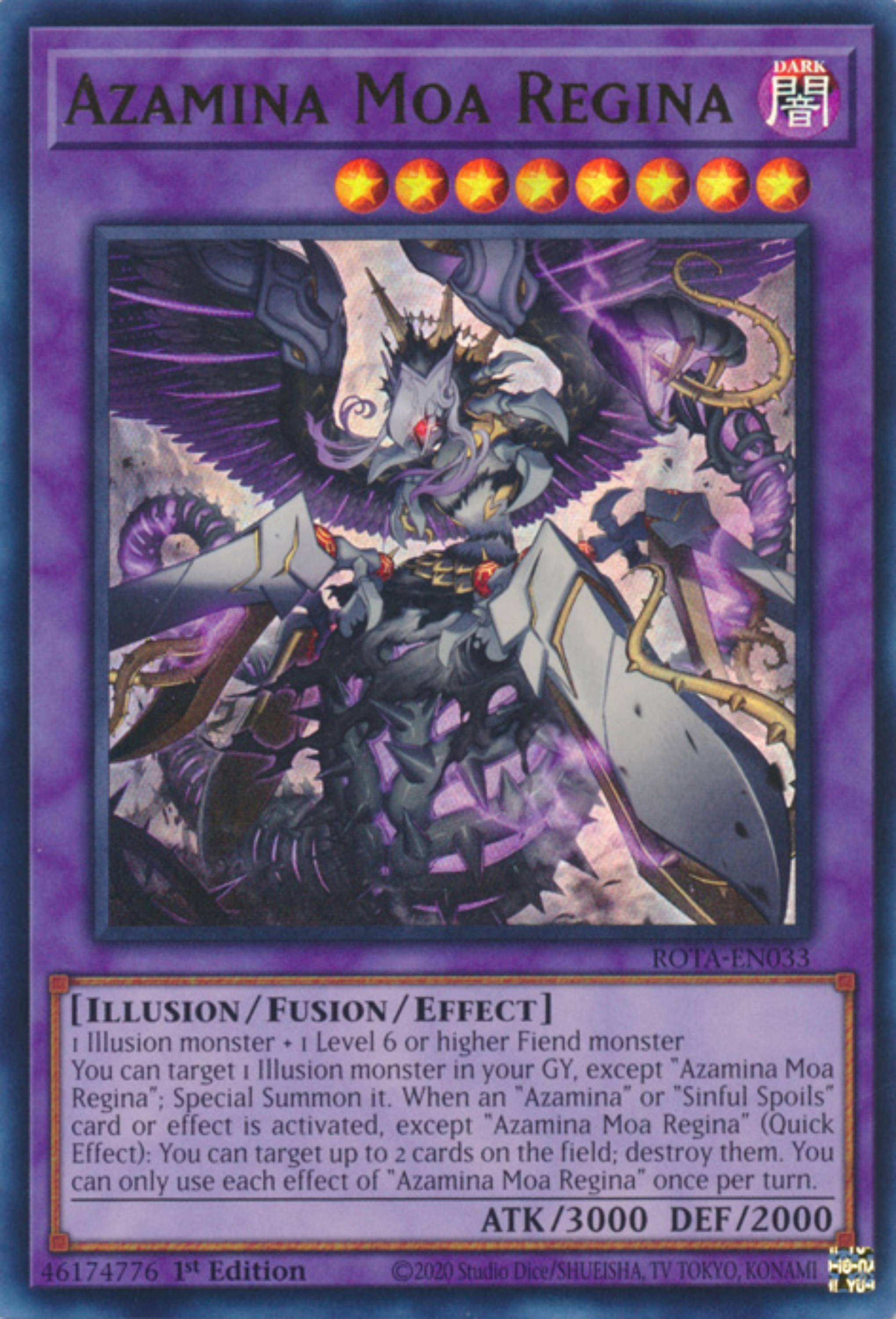 Yu-Gi-Oh! card: Azamina Moa Regina.