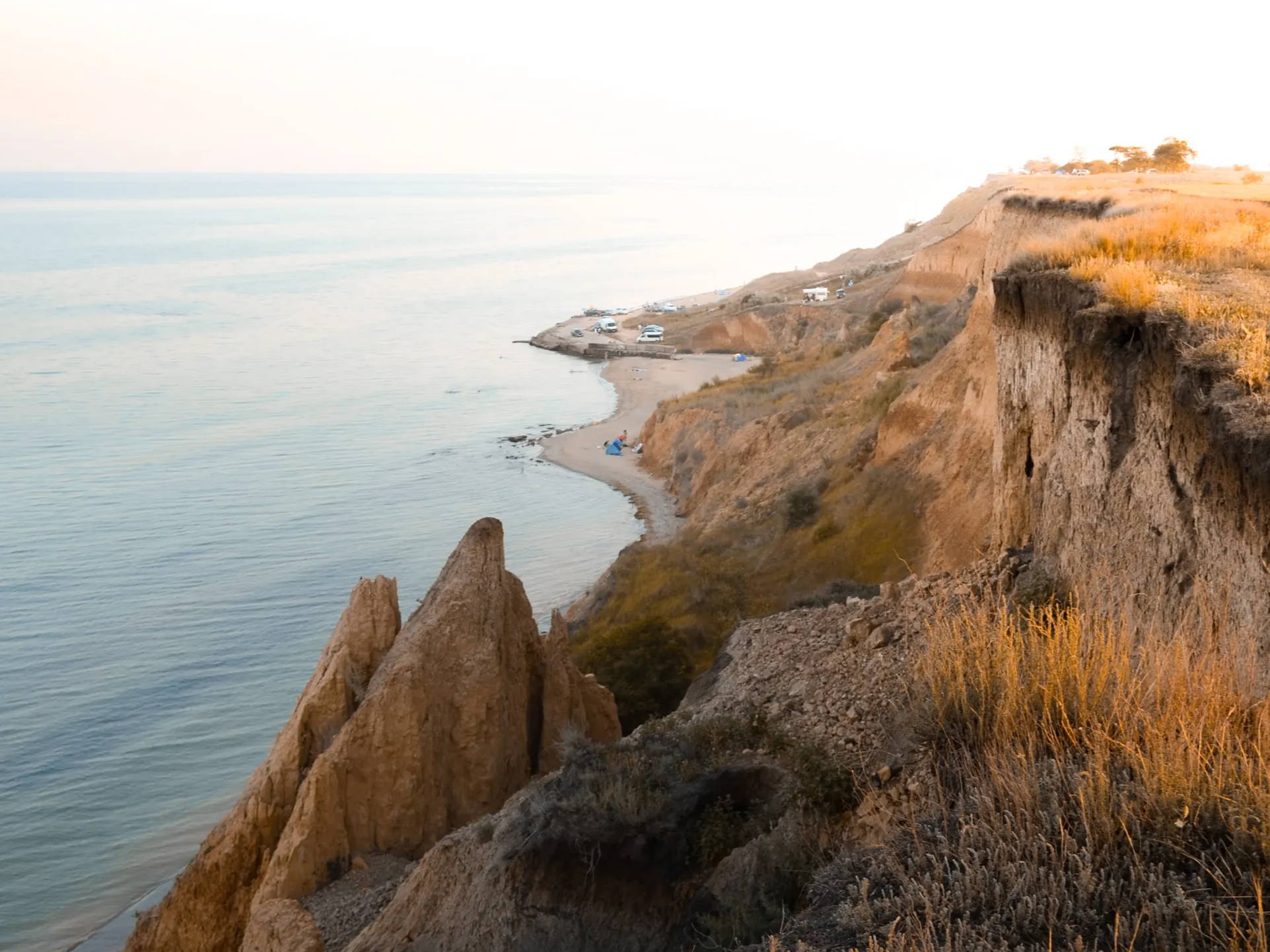Rocky cliffs overlooking the ocean