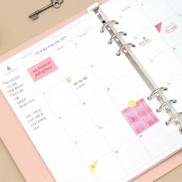 Monthly plan - Second Mansion Standard A5 6-ring dateless weekly diary