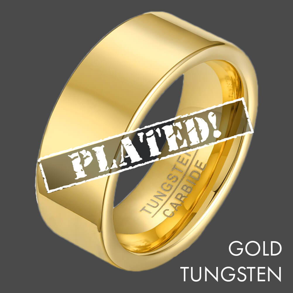 Gold Tungsten Men's Wedding Band
