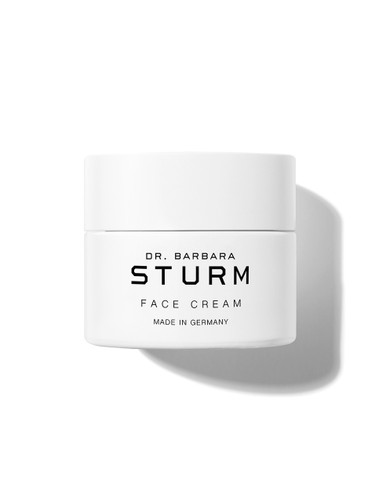 White jar of Dr. Barbara Sturm face cream, labeled 