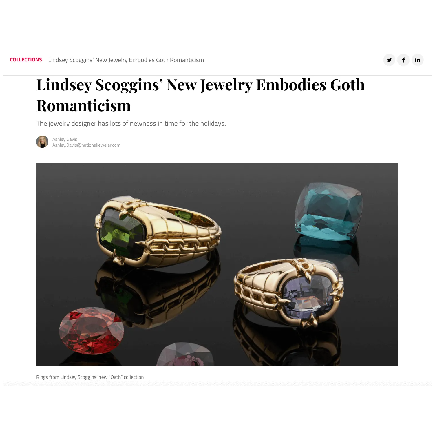National Jeweler x Lindsey Scoggins Studio