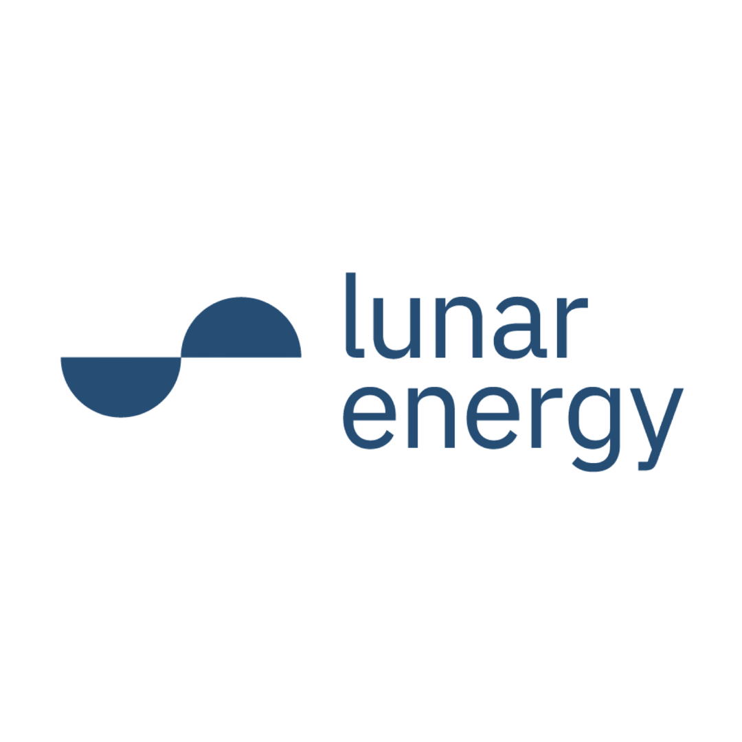 Logo of Lunar Energy with stylized wave graphic.