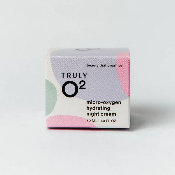 Truly O2 micro-oxygen hydrating night cream 1oz face cream box