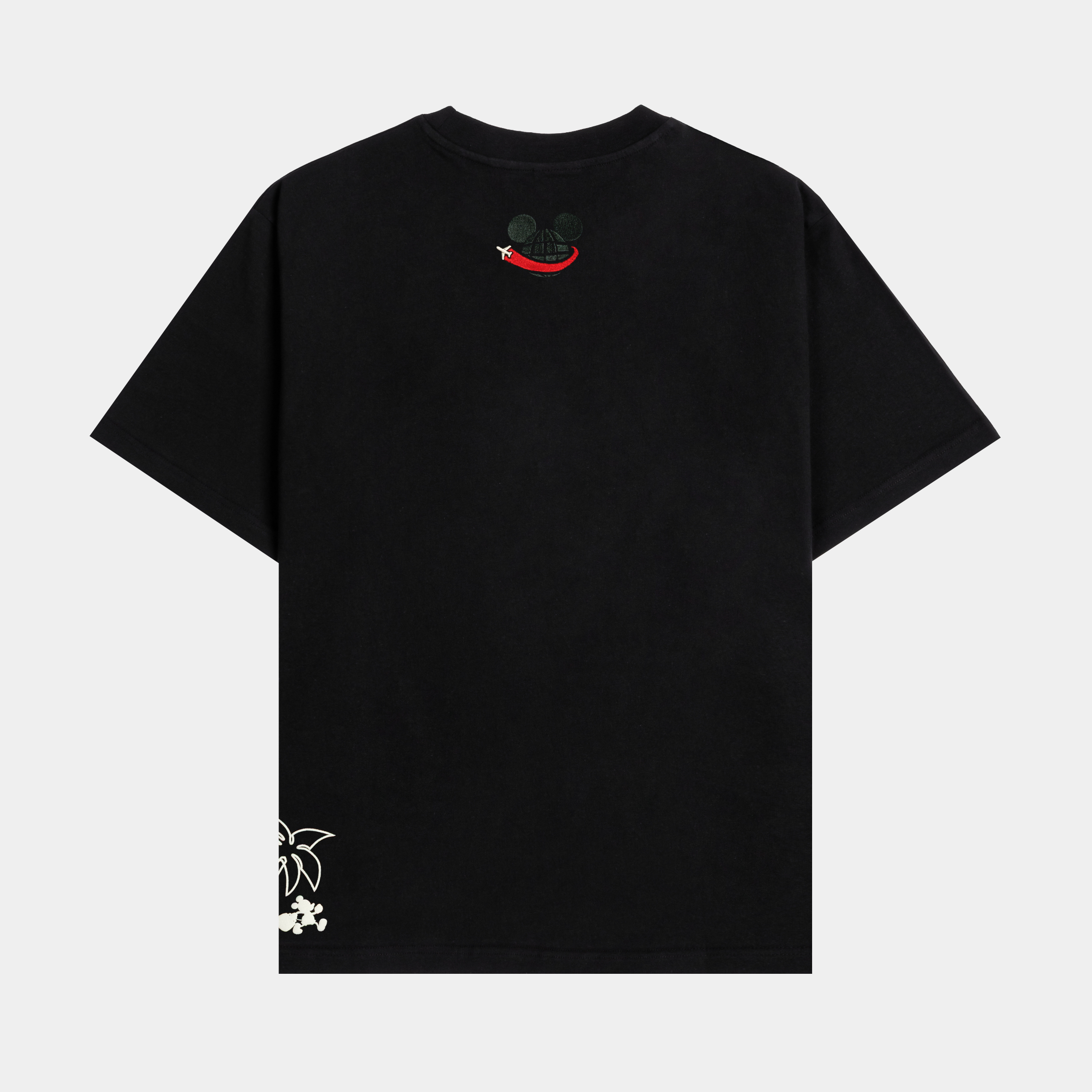 Black t-shirt featuring Mickey Mouse and the text 