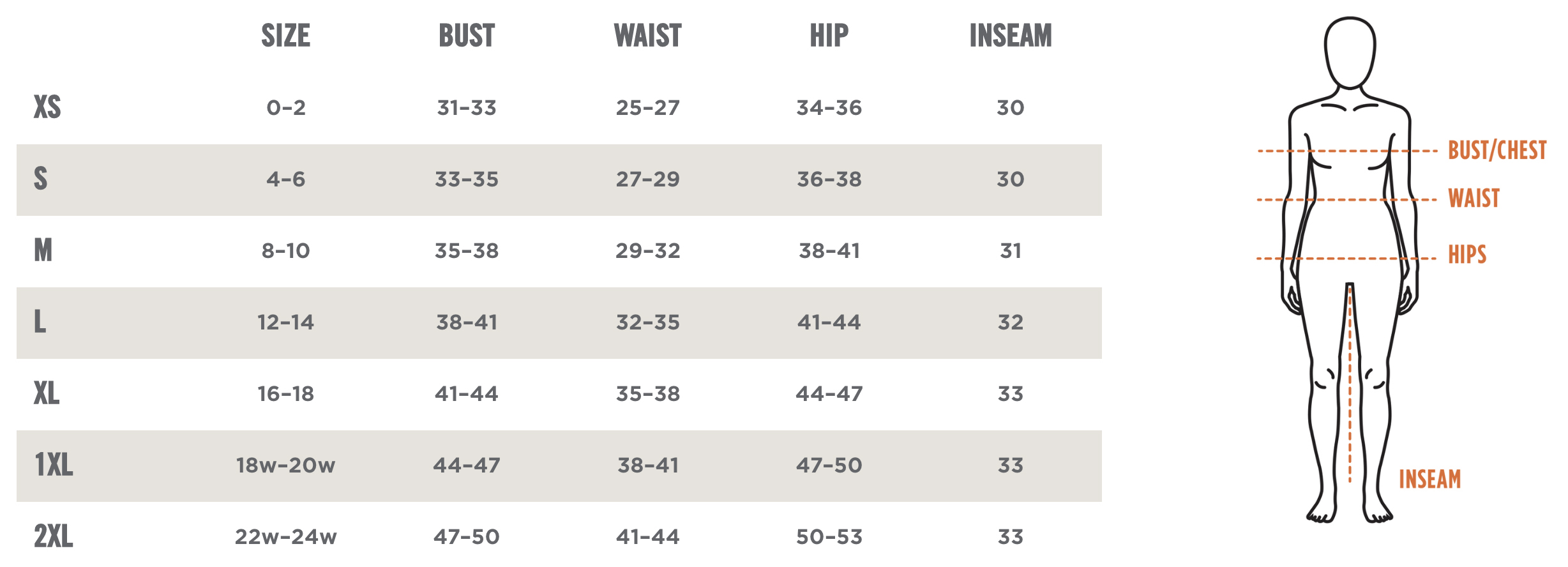 Kerrits Size Chart | Breeches Size Guide