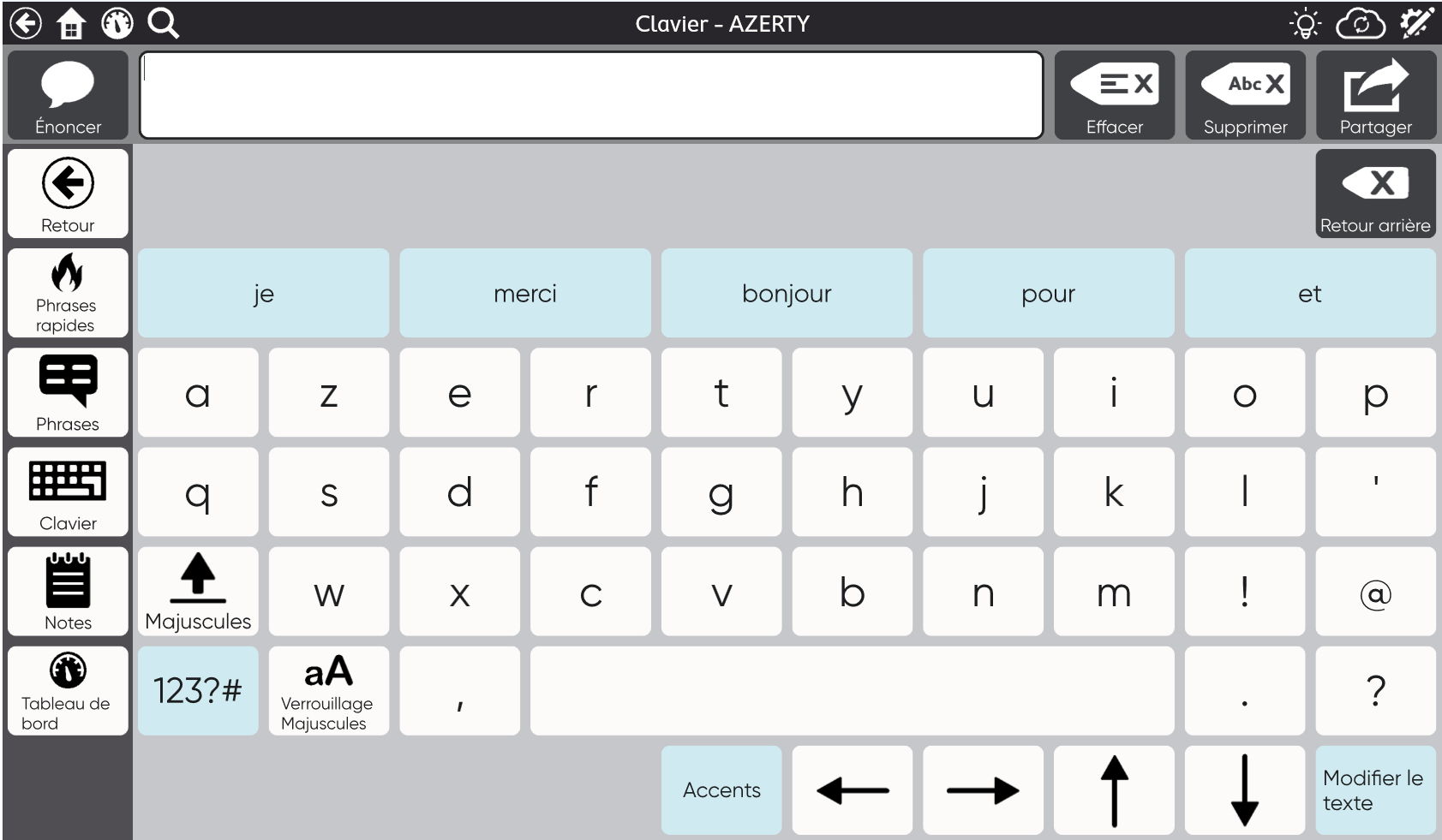 On-screen keyboard layout with buttons and symbols for text input.