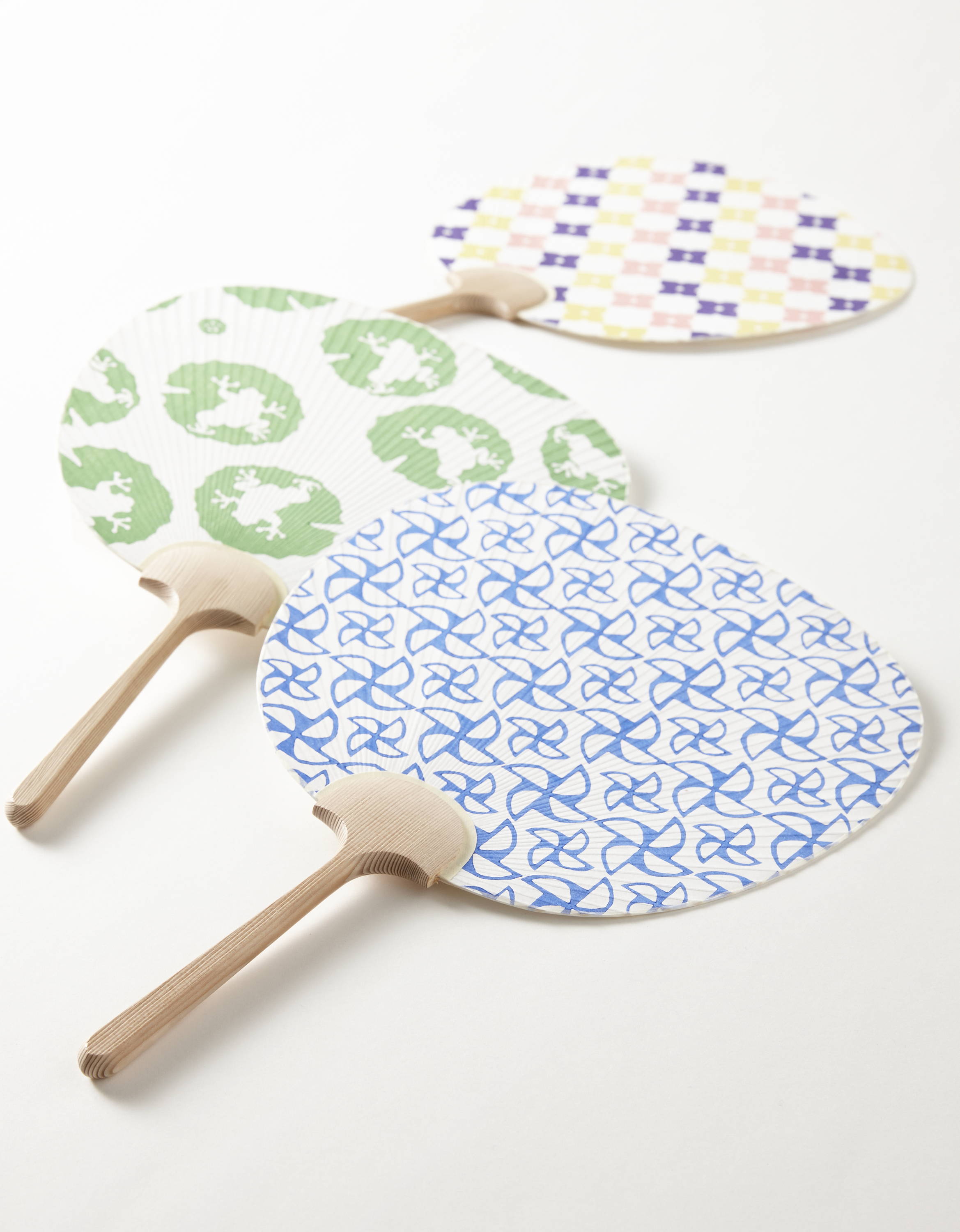 Japanese Uchiwa fan with fun patterns