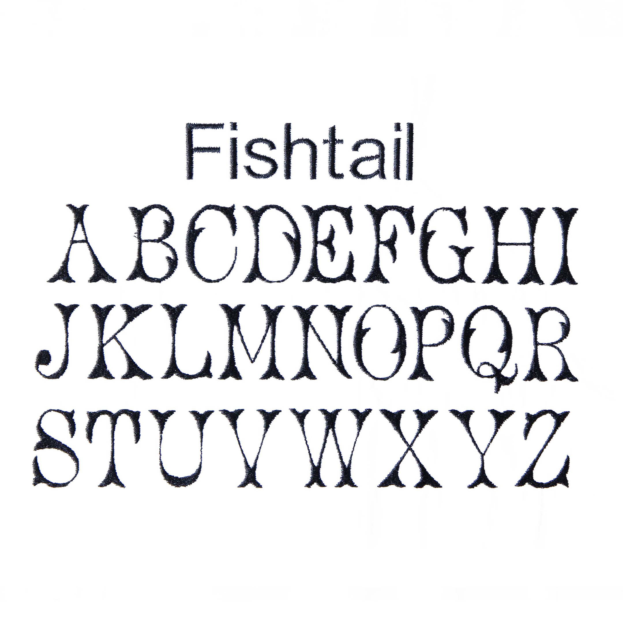 Alphabet in Fishtail font