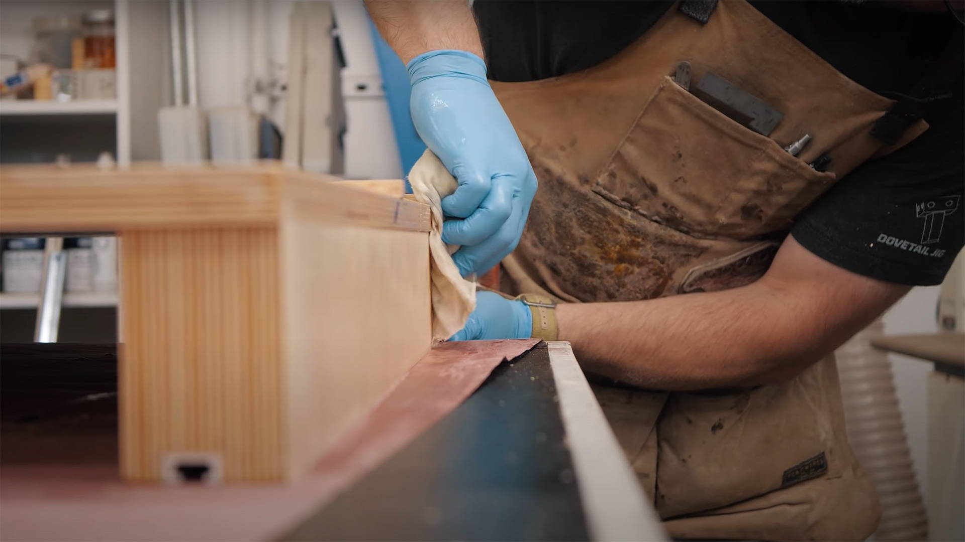 adding paste wax to a crosscut sled