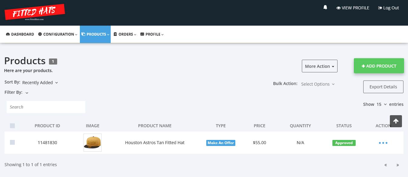 Add fproducts to Fitted Hats Marketplace