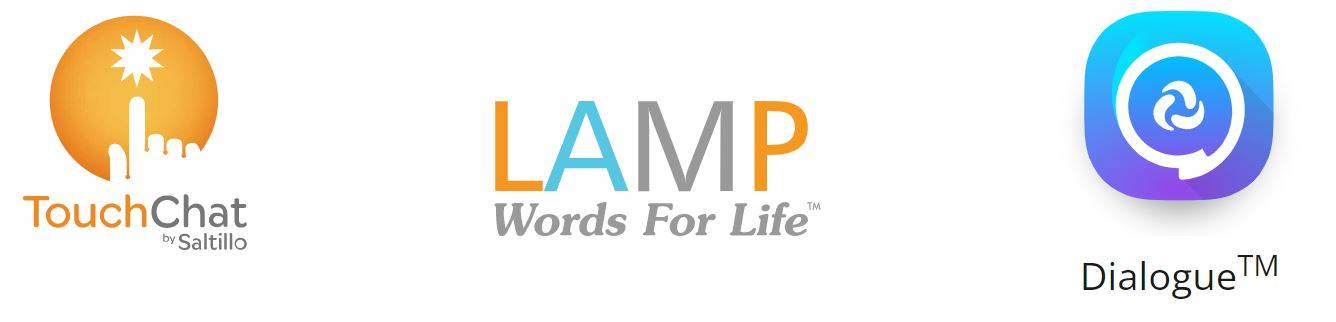 TouchChat, LAMP, and Dialogue logos
