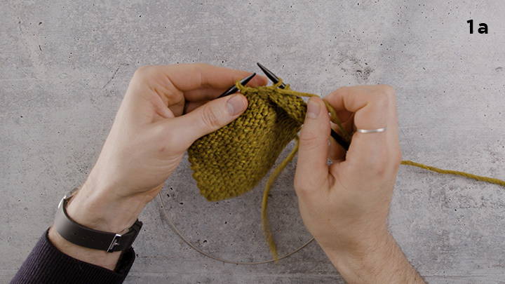 Sloped Bind Off Knitting Tutorial - Step 1a