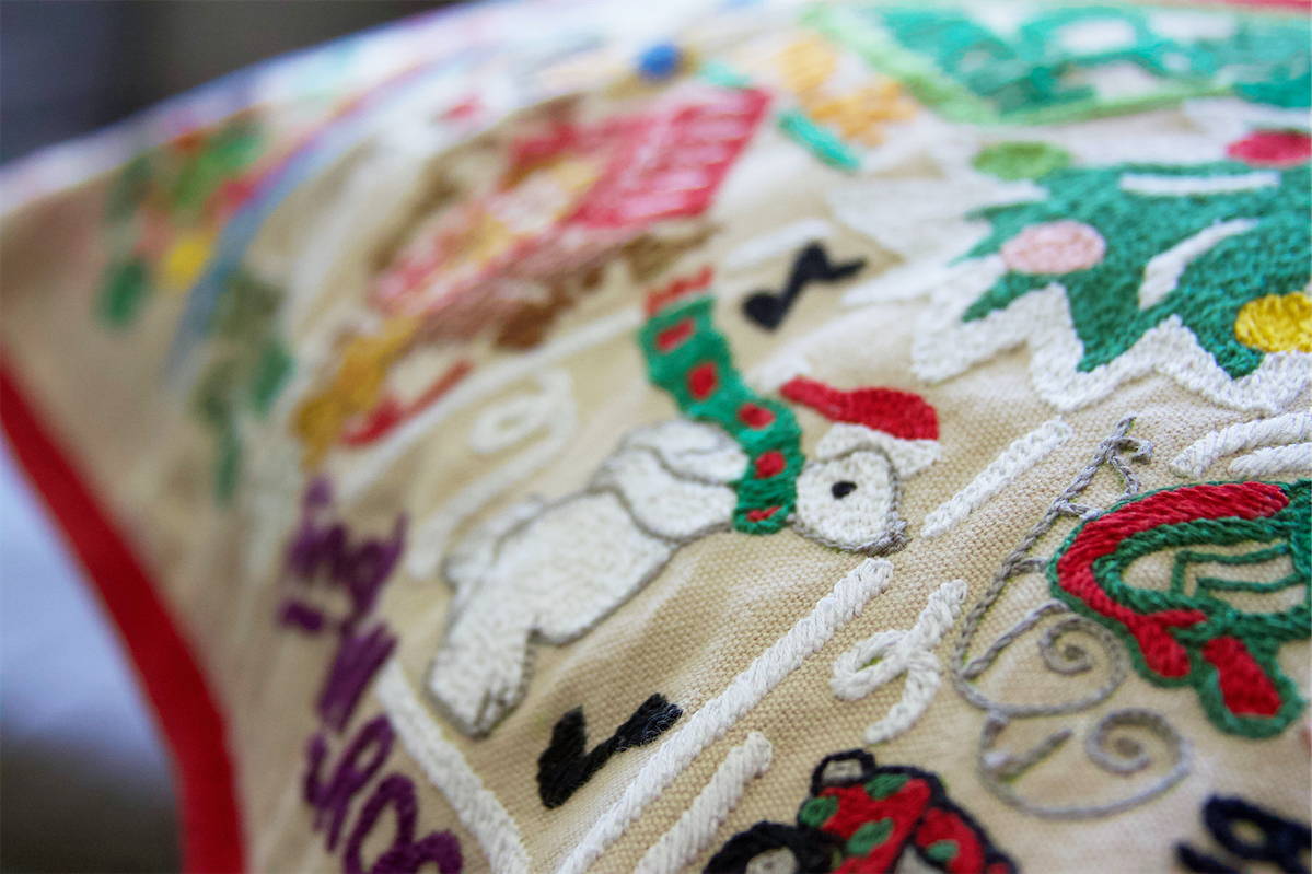 North Pole City Embroidery Detail