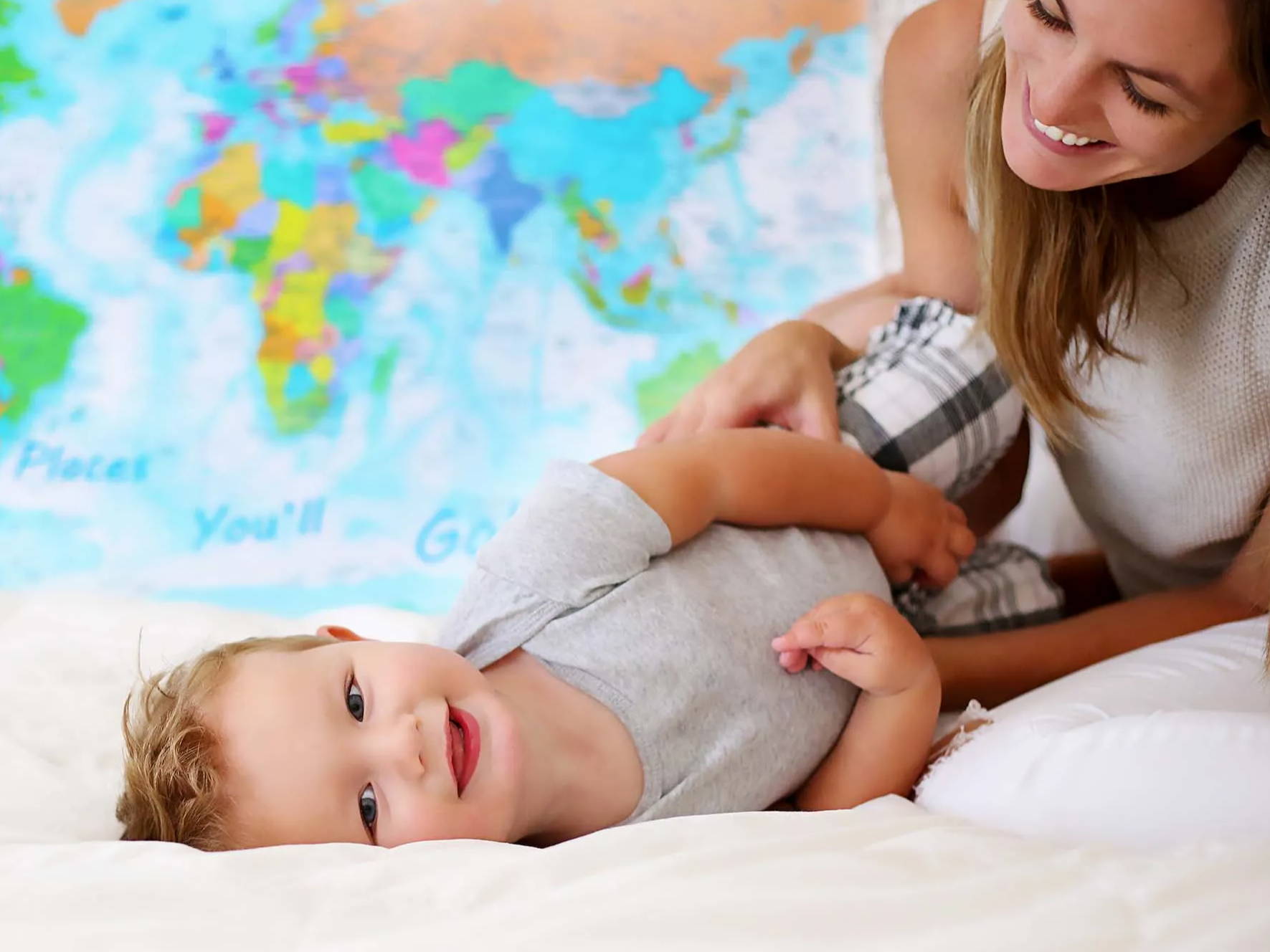 kids pastel world map