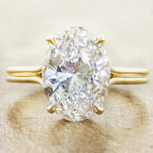 oval diamond claw prong ring