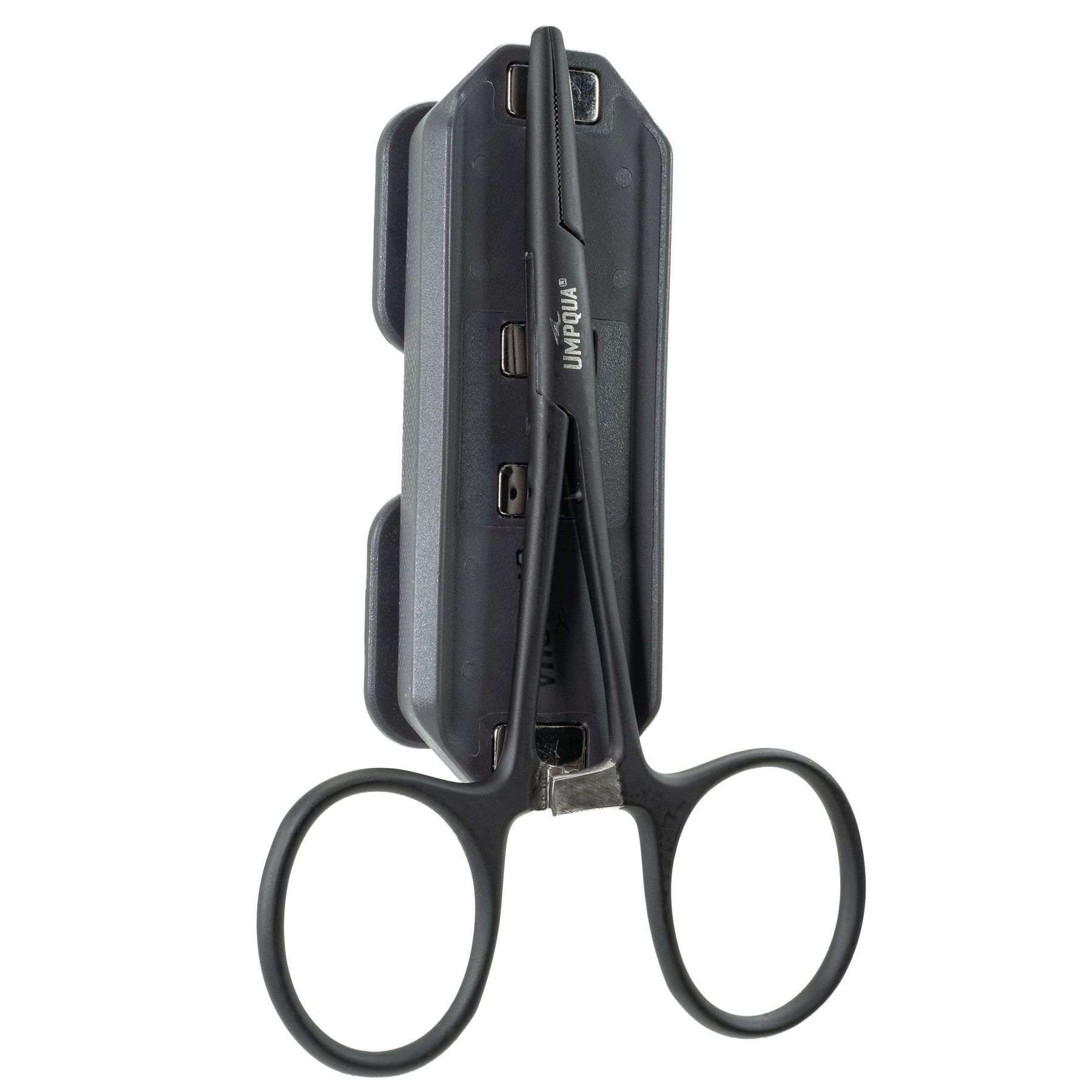 A magnetic double gear dock in grey for fishing