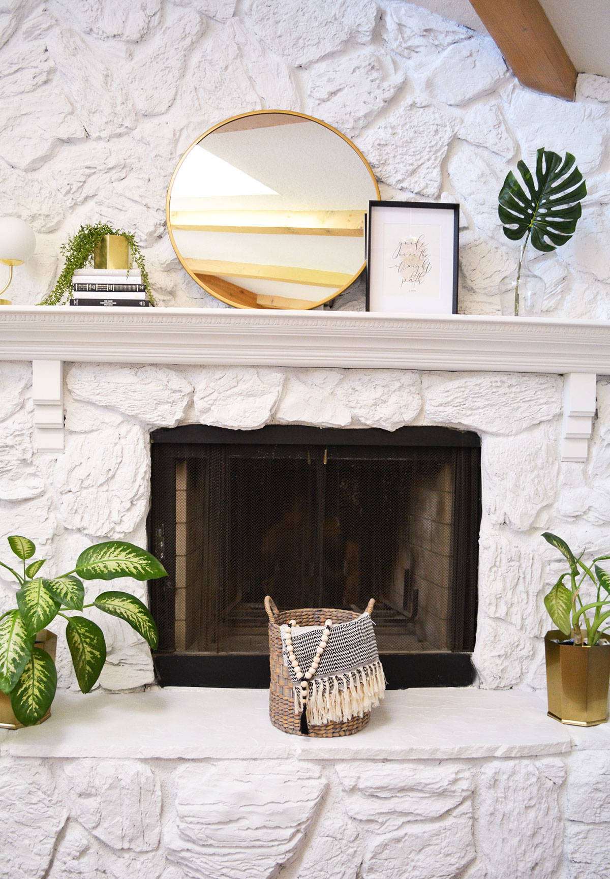 How to Paint a Brick or Stone Fireplace