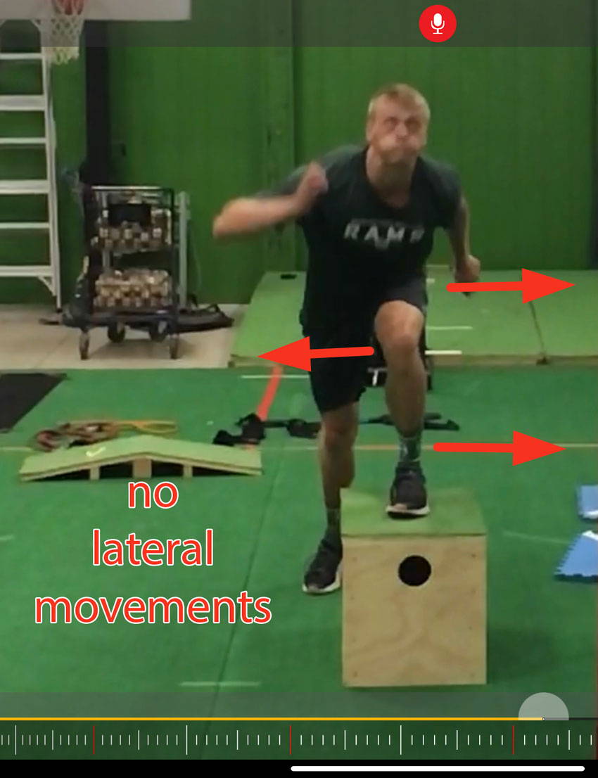 athlete jumping showing stabilizers controlling lateral movements