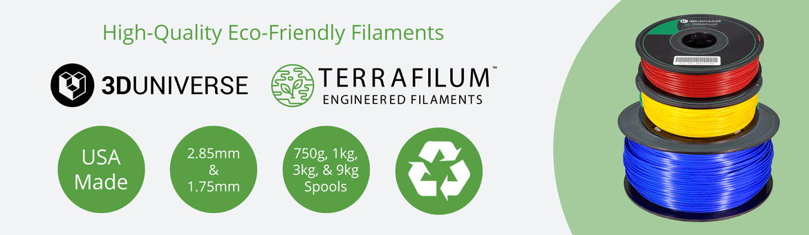 3D Universe Terrafilum PETG Filament (2.85mm, 1kg spools)