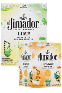 Two boxes of el Jimador tequila spritz flavors: lime and orange.