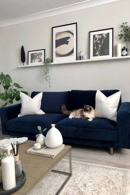 Navy Blue Velvet Sofa Living Room | Cabinets Matttroy