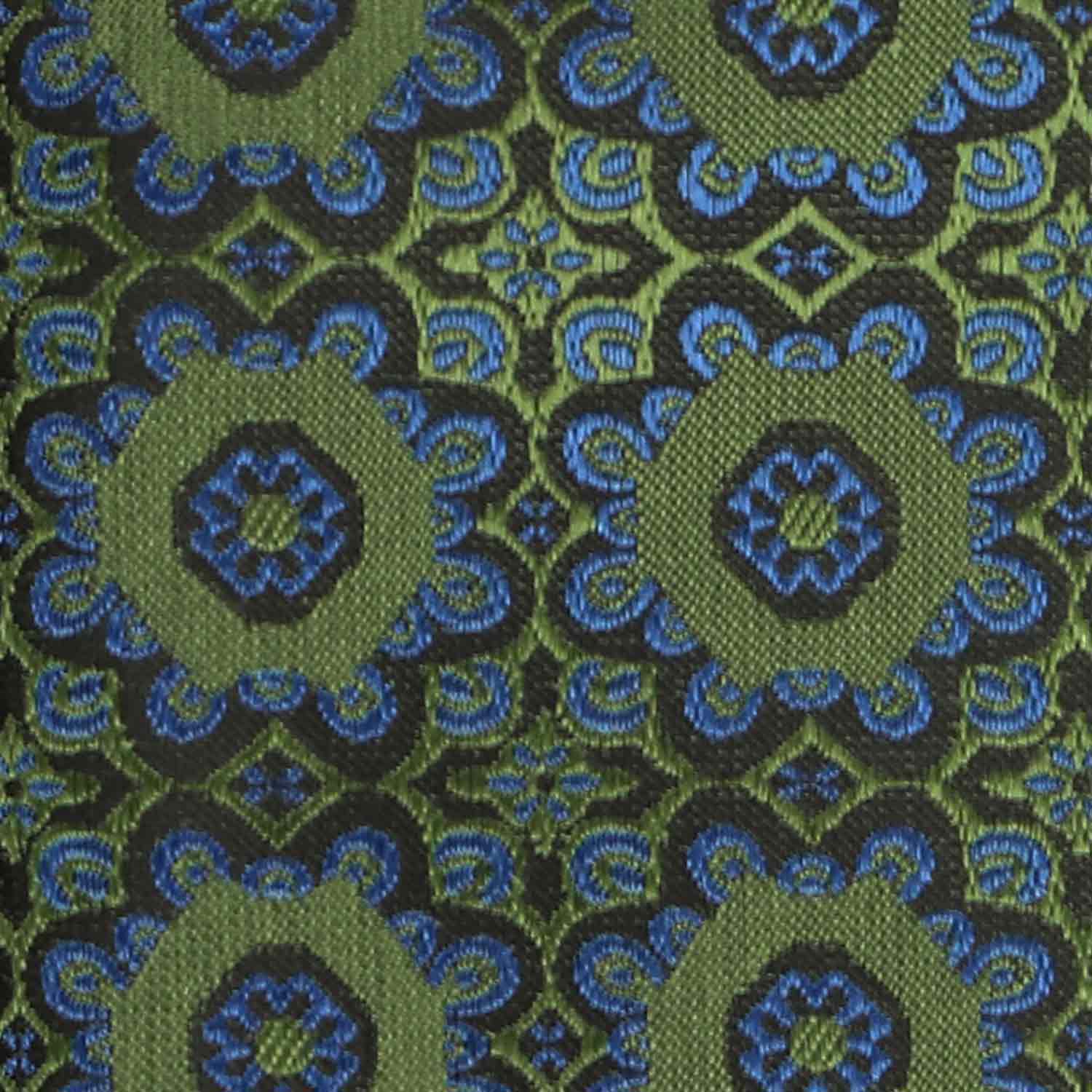 Avocado green and blue abstract floral pattern