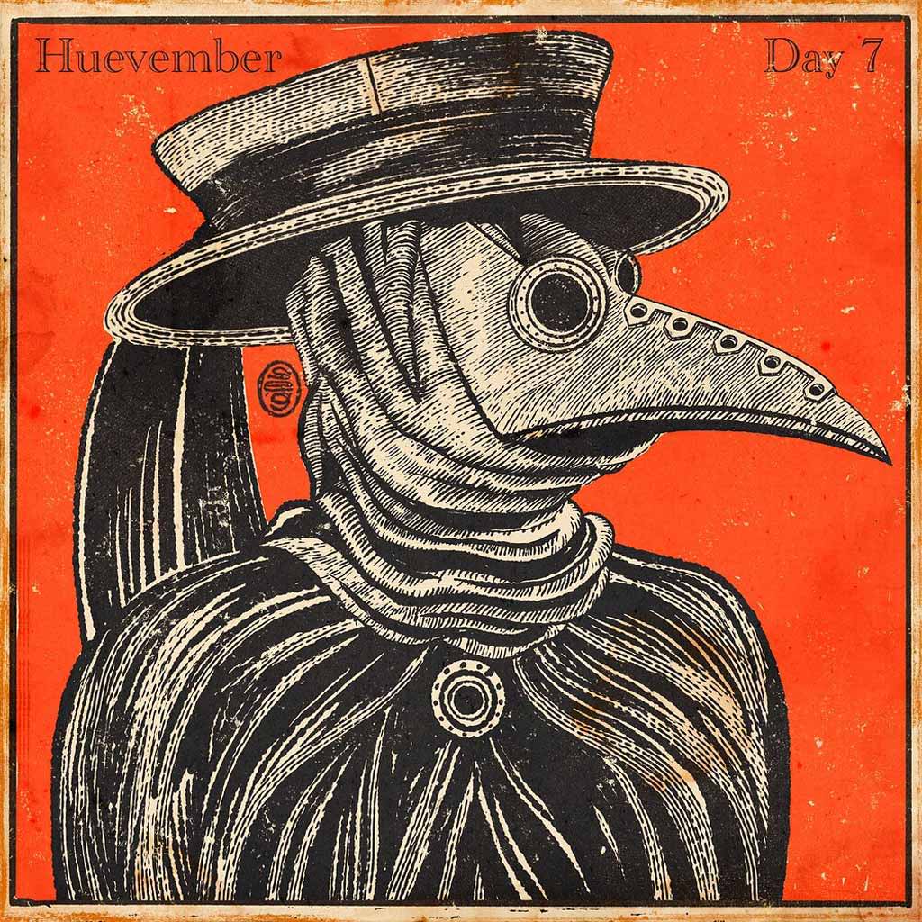 Plague Doctor with Engraving Style