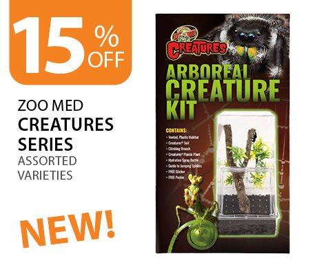 15% off Zoo Med Creatures Series