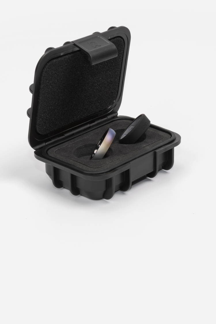 Burnt Titanium 6MM Rounded Ring inside a custom case
