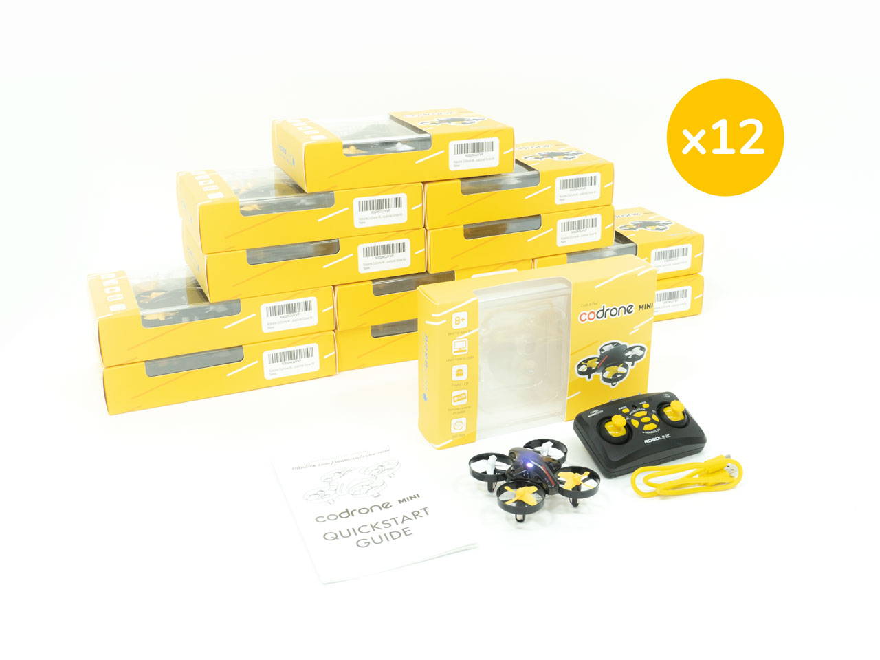 CoDrone Mini classroom set of 12 kits, programmable with Python and Blockly