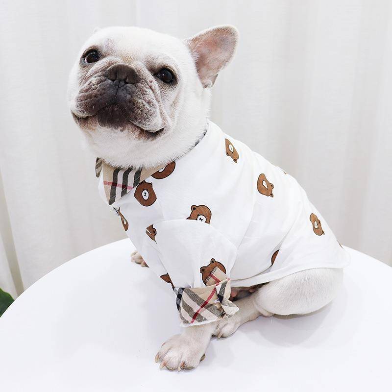 Furry Bear Plaid Designer Dog Shirt 