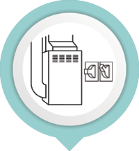 2-stage furnace illustration icon