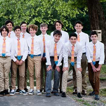 Students wearing matching canoe ties