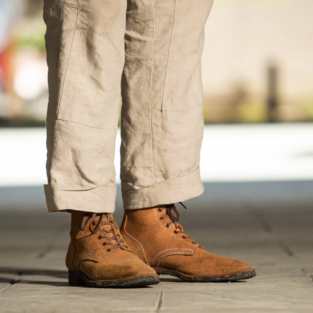 Clinch Yeager Boots in Natural Roughout Deep Dive - Standard & Strange