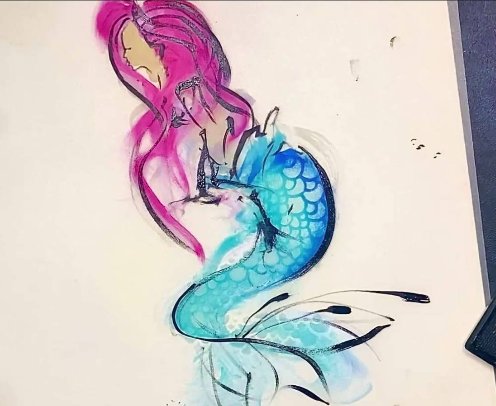 mermaid face paint design 