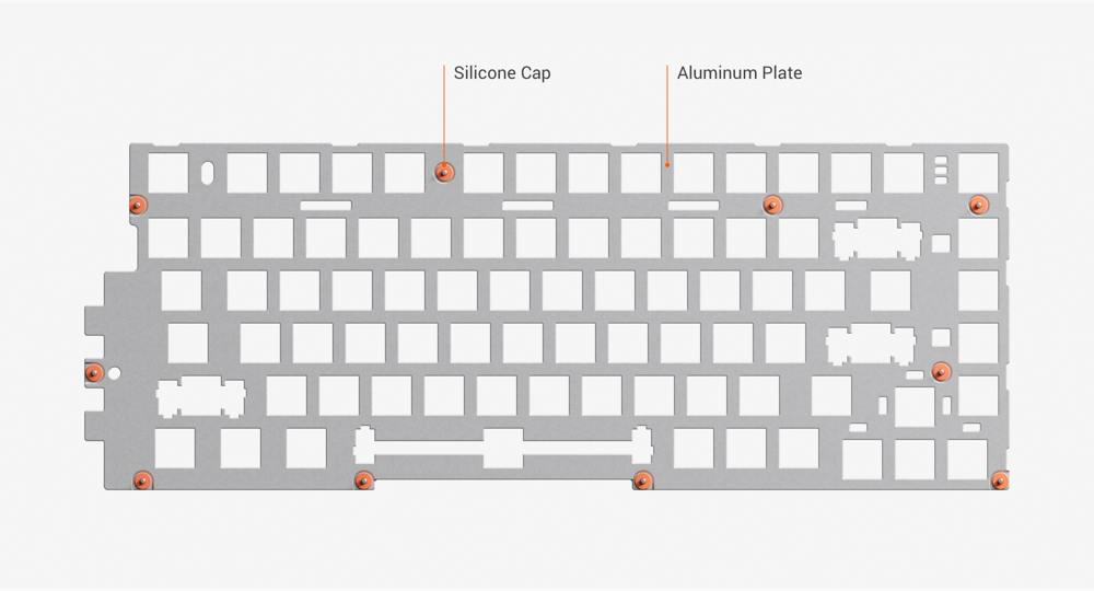 Estrutura top mount com amortecimento de silicone
