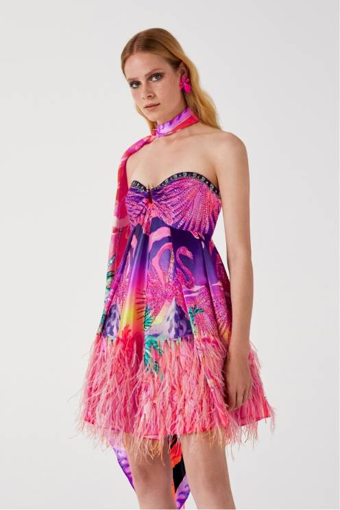 /products/00019231-strapless-short-feather-dress-flight-of-the-flamingo
