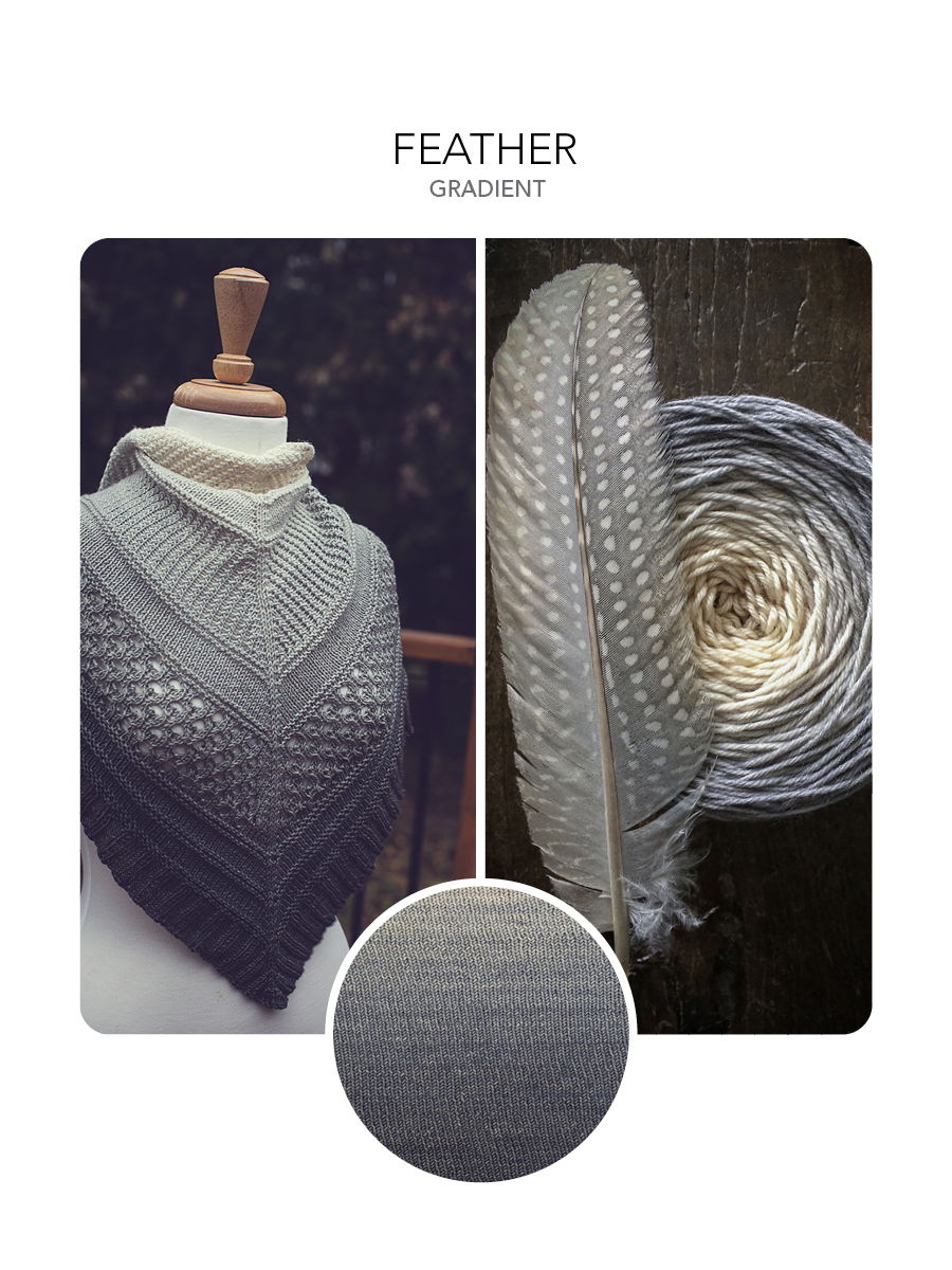 natural to charcoal coloured gradient yarn
