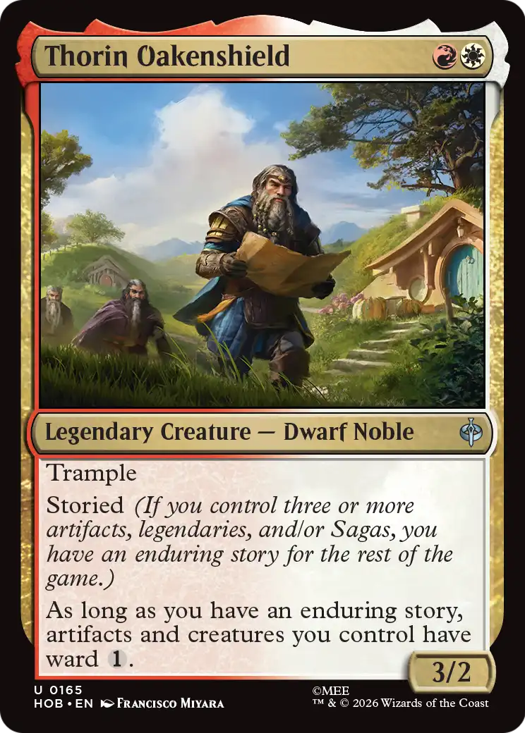 The dwarf card Thorin Oakenshield from the MTG The Hobbit crossover.